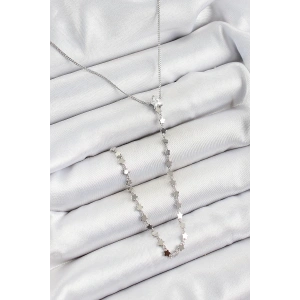 Pirinç Zirkon Taşlı Yıldız Figürlü Y Model Gümüş Renk Kadın Kolye