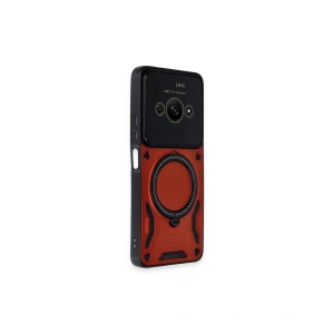 Po C61 Kılıf Joy Lens Standlı Kapak - Kırmızı