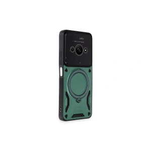 Po C61 Kılıf Joy Lens Standlı Kapak - Koyu Yeşil