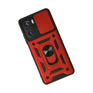 Po F3 Kılıf Pars Lens Yüzüklü  - Kırmızı