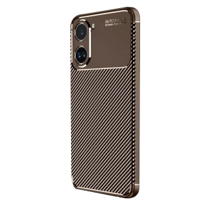 Po X7 Pro Kılıf Auto Fus Karbon Kapak - Kahverengi