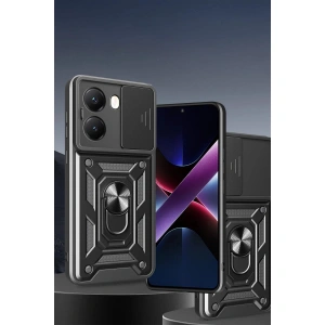 Po X7 Pro Kılıf Pars Lens Yüzüklü  - Yeşil