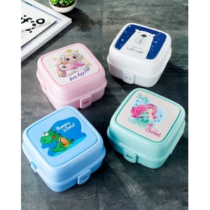 Porky Lol Desenli 4 Bölmeli Çatallı Beslenme Kabı - Diyet Kabı