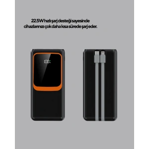 Powerbank 20000 mAh 22.5W Hızlı Şarjlı ve Kompakt Çoklu Kablo Çıkışlı