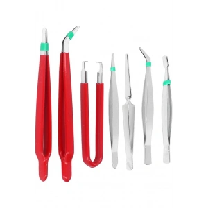 Premium 7 Parça Çelik Profesyonel Çiçek Bakım ve Teraryum Cımbız Seti - Lüks Bakım Kiti