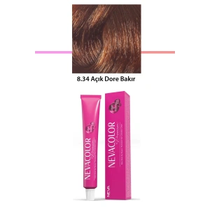 Premium 8.34 Açık Dore Bakır  Kalıcı Krem Saç Boyası 50 G Tüp (74)