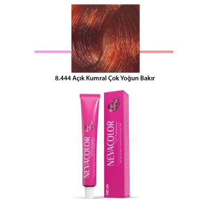 Premium 8.444 Açık Kumral Çok Yoğun Bakır  Kalıcı Krem Saç Boyası 50 G Tüp (74)