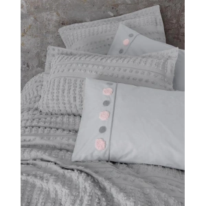 Ranforce Çift Kişilik Yatak Örtülü Nev Takımı Limi Siva Gri