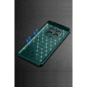 Realme 12 Pro Plus Kılıf Auto Fus Karbon Kapak - Koyu Yeşil