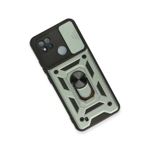 Realme C11 2021 Kılıf Pars Lens Yüzüklü  - Yeşil