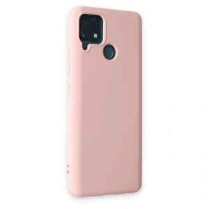 Realme C15 Kılıf Nano İçi Kadife  - Pudra