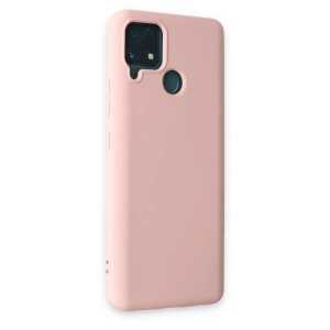 Realme C15 Kılıf Nano İçi Kadife  - Pudra