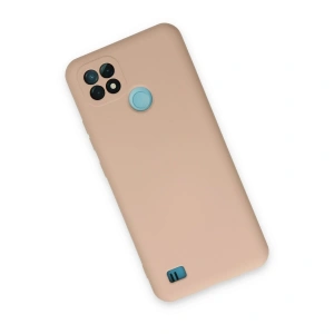 Realme C21 Kılıf Nano İçi Kadife  - Pudra