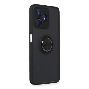 Realme C53 Kılıf Montreal Yüzüklü  Kapak - Siyah