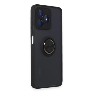 Realme C53 Kılıf Montreal Yüzüklü  Kapak - Siyah