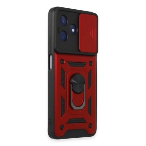 Realme C53 Kılıf Pars Lens Yüzüklü  - Kırmızı