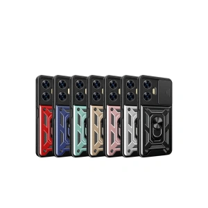 Realme C55 Kılıf Pars Lens Yüzüklü  - Kırmızı