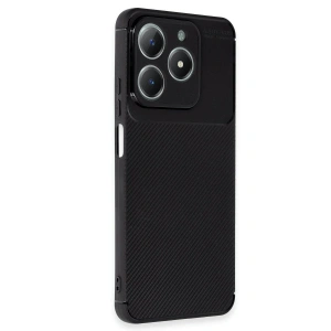 Realme C61 Kılıf Auto Fus Karbon Kapak - Siyah