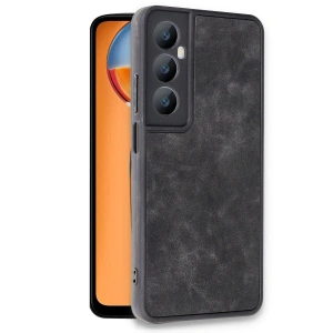 Realme C65 Kılıf Aras Deri Kapak - Siyah