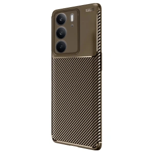 Realme C75 4g Auto Fus Karbon Kapak - Kahverengi