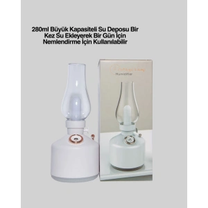Retro Gaz Lambası Görünümlü Ledli Buhar Püskürtücü Aroma Difüzör