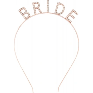 Rose Gold Renk Bekarlığa Veda Kristal Taş Bride Tacı İthal 16x10 cm