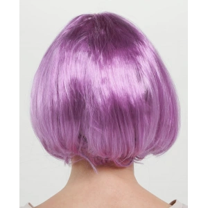 Rose Pembe Renk Düz Kesim Küt Parti Peruğu Kısa Takma