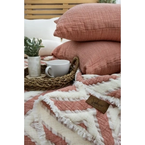 Şaheser Home Collection  Müslin Yatak Örtüsü Seti Çift Kişilik Sonia Kiremit