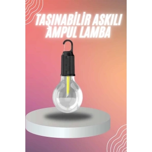 Şarjlı Dekoratif Kamp Lambası Askılı Ampul Led Işık TypeC Girişli