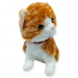 Sesli Peluş Kedi 25 cm - Sarı - 1 ADET