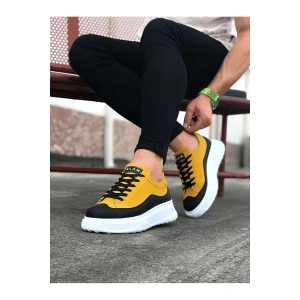 Siyah Sarı Erkek Ayakkabı