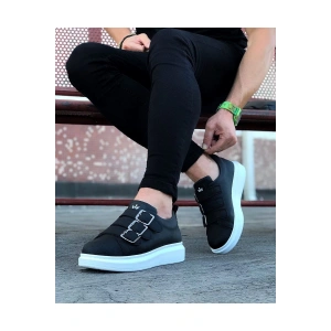 Siyah Tokalı Kalın Taban Erkek Ayakkabı