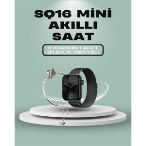 SQ16 Mini Series 10 Akıllı Saat – 3 Kordon + Hediye Bileklik