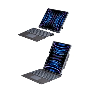 T5509d İpad Pro 12.9 (2022) Kılıf Palermo Ledli Klyeli Standlı Tablet Kılıfı - Siyah