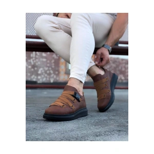 Taba Siyah Erkek Yüksek Taban  Ayakkabı