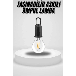 Taşınabilir Askılı Ampul Kamp Lambası Askılı TypeC Şarjlı Bahçe Lambası