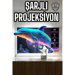 Taşınabilir Sinema Oyun Projektörü Akıllı Projeksiyon Android 11 Yeni Nesil