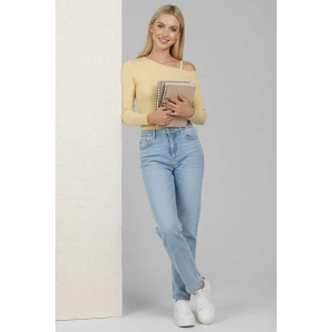 Tek Omuz İpli Bluz Sarı