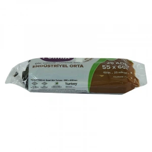 Torbası Orta Boy 55x60Cm 150Gr 25Mikron 30Lt Siyah Rulo 20 Adet