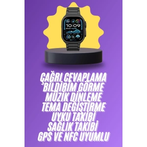 Ultra 3 Kordonlu Amoled Ekran Akıllı Saat Çok Fonksiyonlu Uyku ve Sağlık Takibi