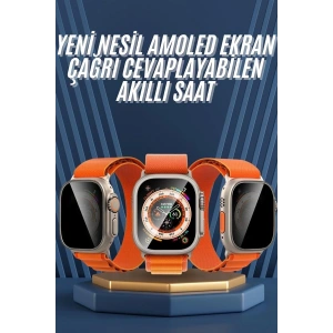Ultra Max Kordon Kilitli Akıllı Saat Amoled Ekran Titreşimli Çağrı Cevaplayabilen
