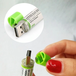 Usb ile Şarj Olabilen 2 li 1450 mah Lityum Şarjlı Kalem Pil (  )