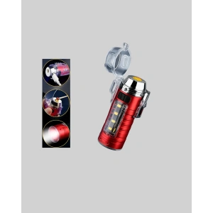 USB Şarjlı Rüzgar Geçirmez Elektrikli Çakmak El Fenerli