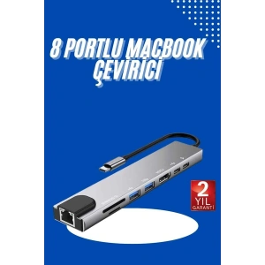 Usb Typec Hub Dönüştürücü Çevirici Çoklayıcı Macbook Çevirici 8 Portlu