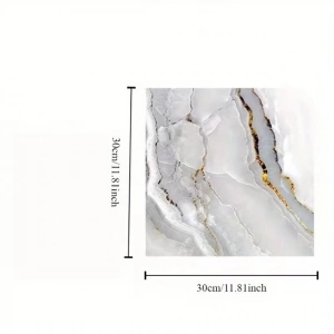 Vinil Beyaz Mermer Desenli Alüminyum Plastik Duvar  (30x30)