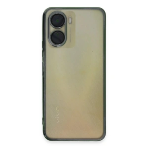Vivo Y16 Kılıf  Lensli  - Yeşil