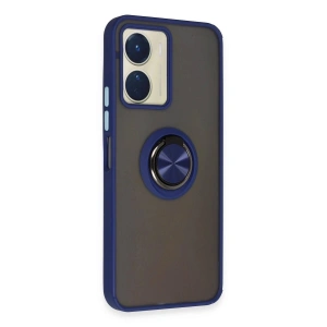 Vivo Y16 Kılıf Montreal Yüzüklü  Kapak - Lacivert