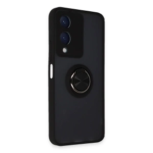 Vivo Y17s Kılıf Montreal Yüzüklü  Kapak - Siyah