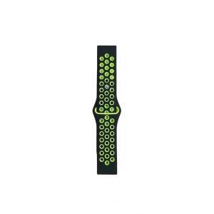 Watch 20mm Spor Delikli Kordon (saat Değildir) - Siyah-yeşil