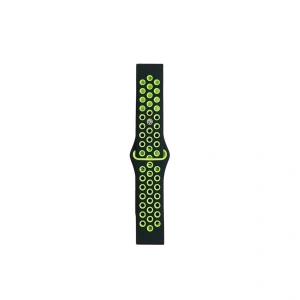 Watch 20mm Spor Delikli Kordon - Siyah-yeşil